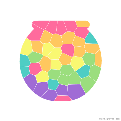 Fish Bowl mosaic sticker template — finished art preview