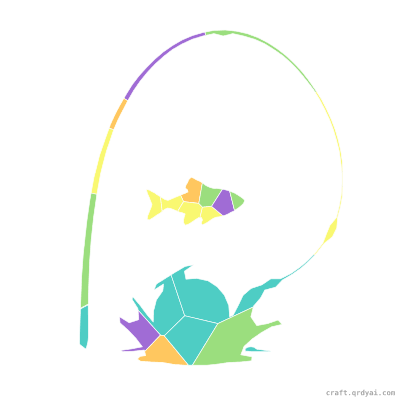 Fishing Rod mosaic sticker template — finished art preview
