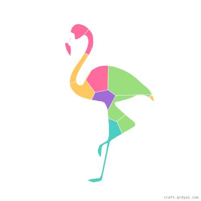 Flamingo mosaic sticker template — finished art preview