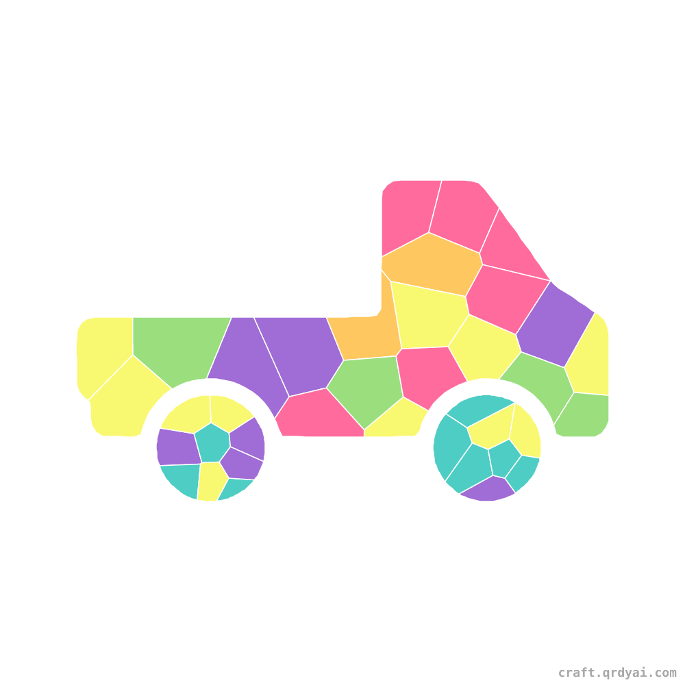 Flatbed Truck mosaic sticker template — finished art