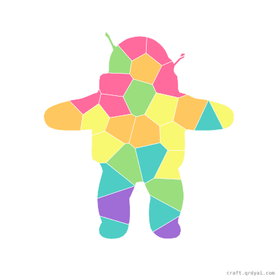 Floating Astronaut mosaic sticker template — finished art preview
