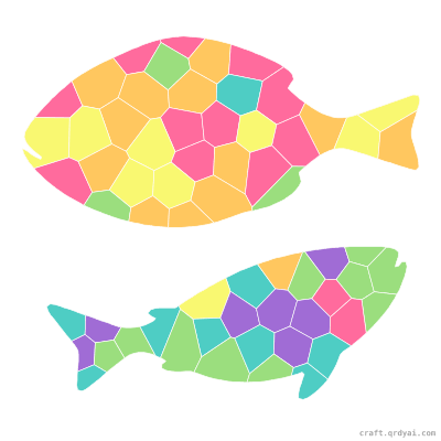 Flounder mosaic sticker template — finished art preview