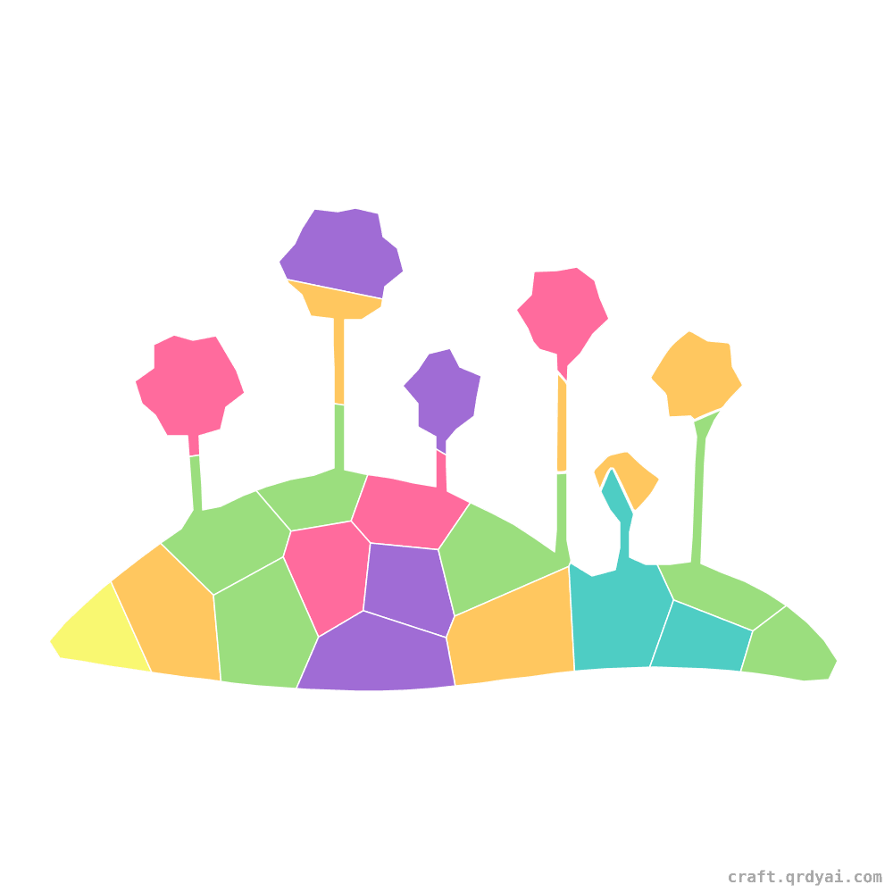 Flower Meadow mosaic sticker template — finished art