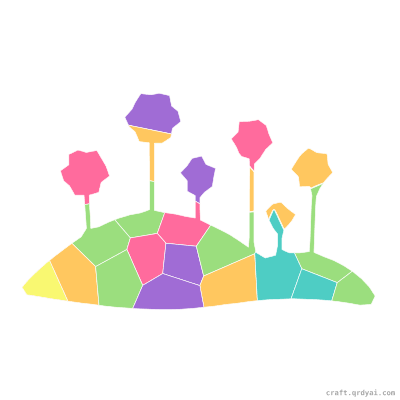 Flower Meadow mosaic sticker template — finished art preview
