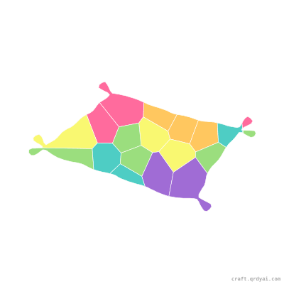 Flying Carpet mosaic sticker template — finished art preview