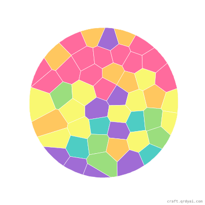Flying Disc mosaic sticker template — finished art preview