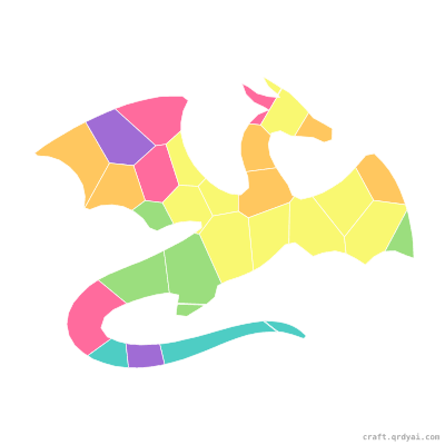 Flying Dragon mosaic sticker template — finished art preview