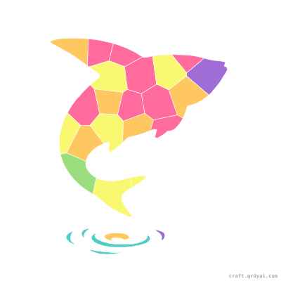 Flying Fish mosaic sticker template — finished art preview