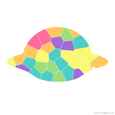 Flying Saucer mosaic sticker template — finished art preview
