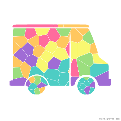 Food Truck mosaic sticker template — finished art preview