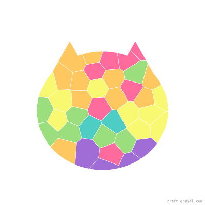 Forest cat mosaic sticker template — finished art preview