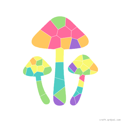 Forest Mushrooms mosaic sticker template — finished art preview