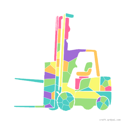 Forklift mosaic sticker template — finished art preview