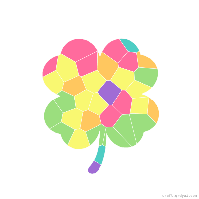 Four-Leaf Clover mosaic sticker template — finished art preview