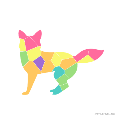 Fox mosaic sticker template — finished art preview
