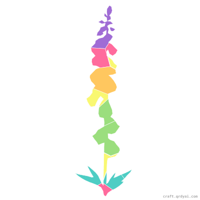 Foxglove mosaic sticker template — finished art preview