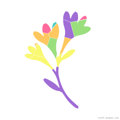 Freesia mosaic sticker template — finished art preview