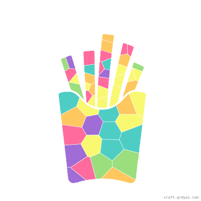 French Fries mosaic sticker template — finished art preview