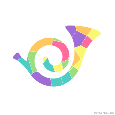 French Horn mosaic sticker template — finished art preview
