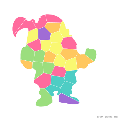 Friendly Dwarf mosaic sticker template — finished art preview