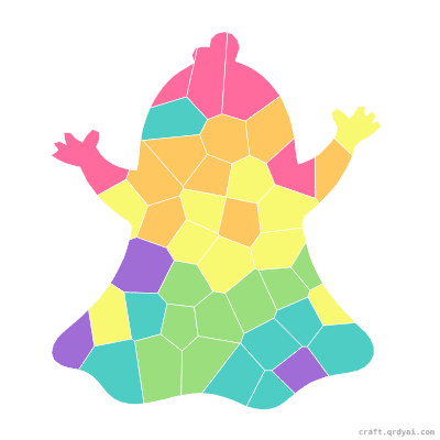 Friendly Ghost mosaic sticker template — finished art preview