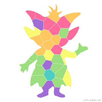 Friendly Goblin mosaic sticker template — finished art preview
