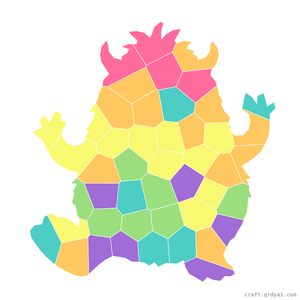 Friendly Monster mosaic sticker template — finished art