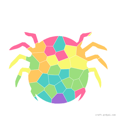 Friendly Spider mosaic sticker template — finished art preview