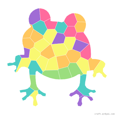 Frog mosaic sticker template — finished art preview