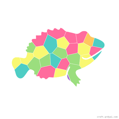 Frogfish mosaic sticker template — finished art preview