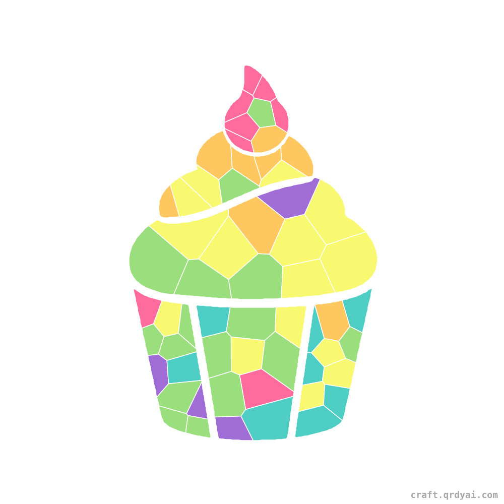 Frosted Cupcake mosaic sticker template — finished art