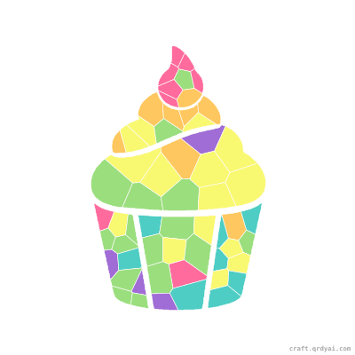 Frosted Cupcake mosaic sticker template — finished art preview