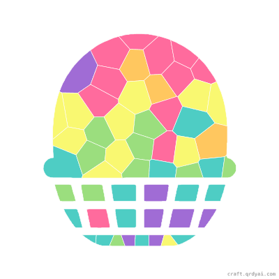 Fruit Basket mosaic sticker template — finished art preview