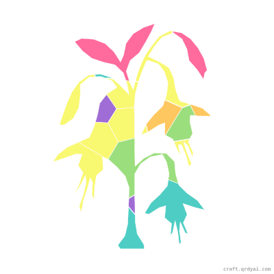 Fuchsia mosaic sticker template — finished art preview
