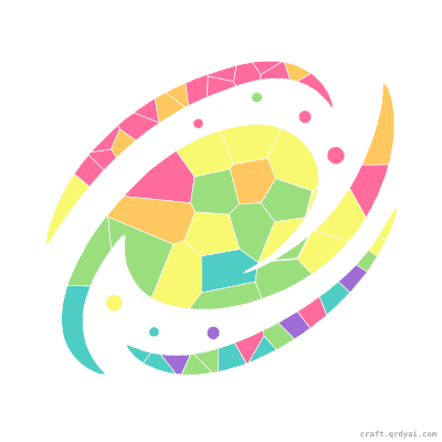 Galaxy mosaic sticker template — finished art preview