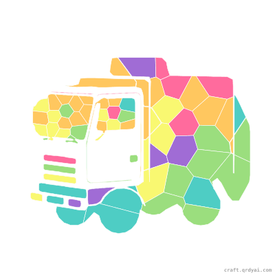 Garbage Truck mosaic sticker template — finished art preview