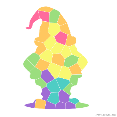 Garden Gnome mosaic sticker template — finished art preview