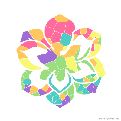 Gardenia mosaic sticker template — finished art preview