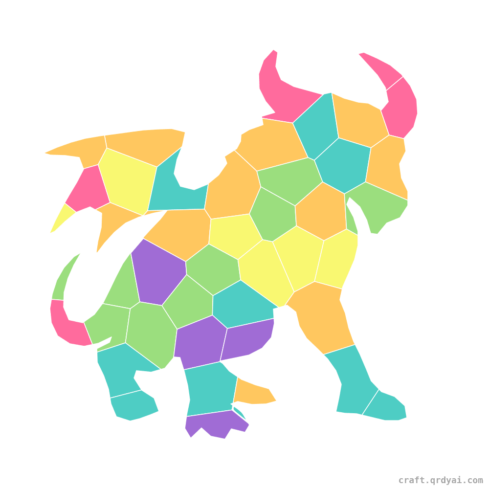 Gargoyle mosaic sticker template — finished art