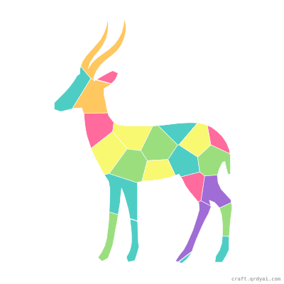 Gazelle mosaic sticker template — finished art preview