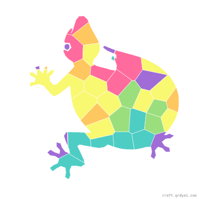 Gecko mosaic sticker template — finished art preview