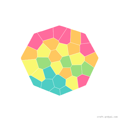 Gemstone mosaic sticker template — finished art preview