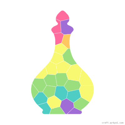 Genie Bottle mosaic sticker template — finished art preview
