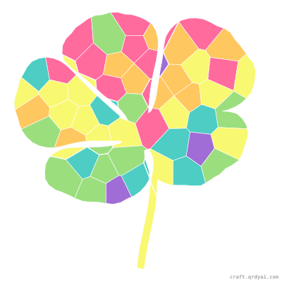 Geranium mosaic sticker template — finished art preview