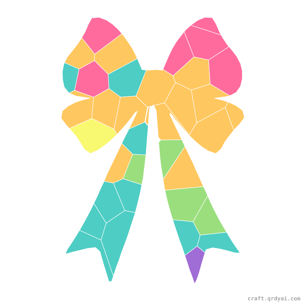 Gift Bow mosaic sticker template — finished art
