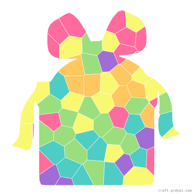 Gift Box mosaic sticker template — finished art preview