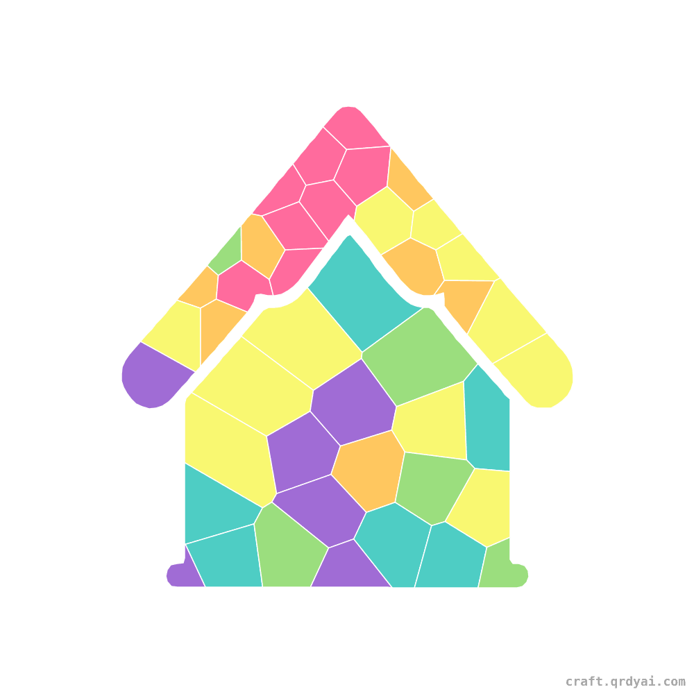 Gingerbread House mosaic sticker template — finished art
