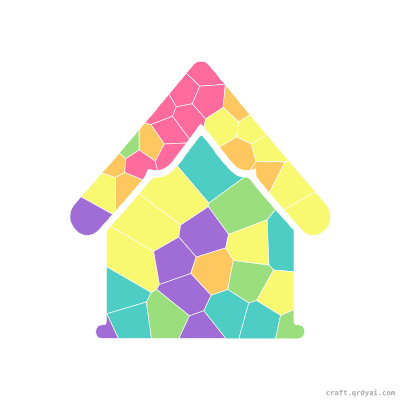 Gingerbread House mosaic sticker template — finished art preview