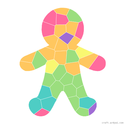 Gingerbread Man mosaic sticker template — finished art preview