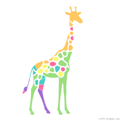 Giraffe mosaic sticker template — finished art preview